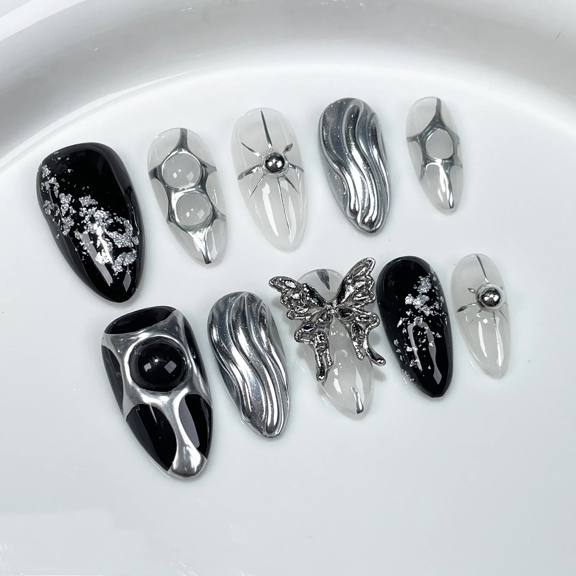 10Pc Hot Cool Press On Nails D - Nail Art Pink recension och pris