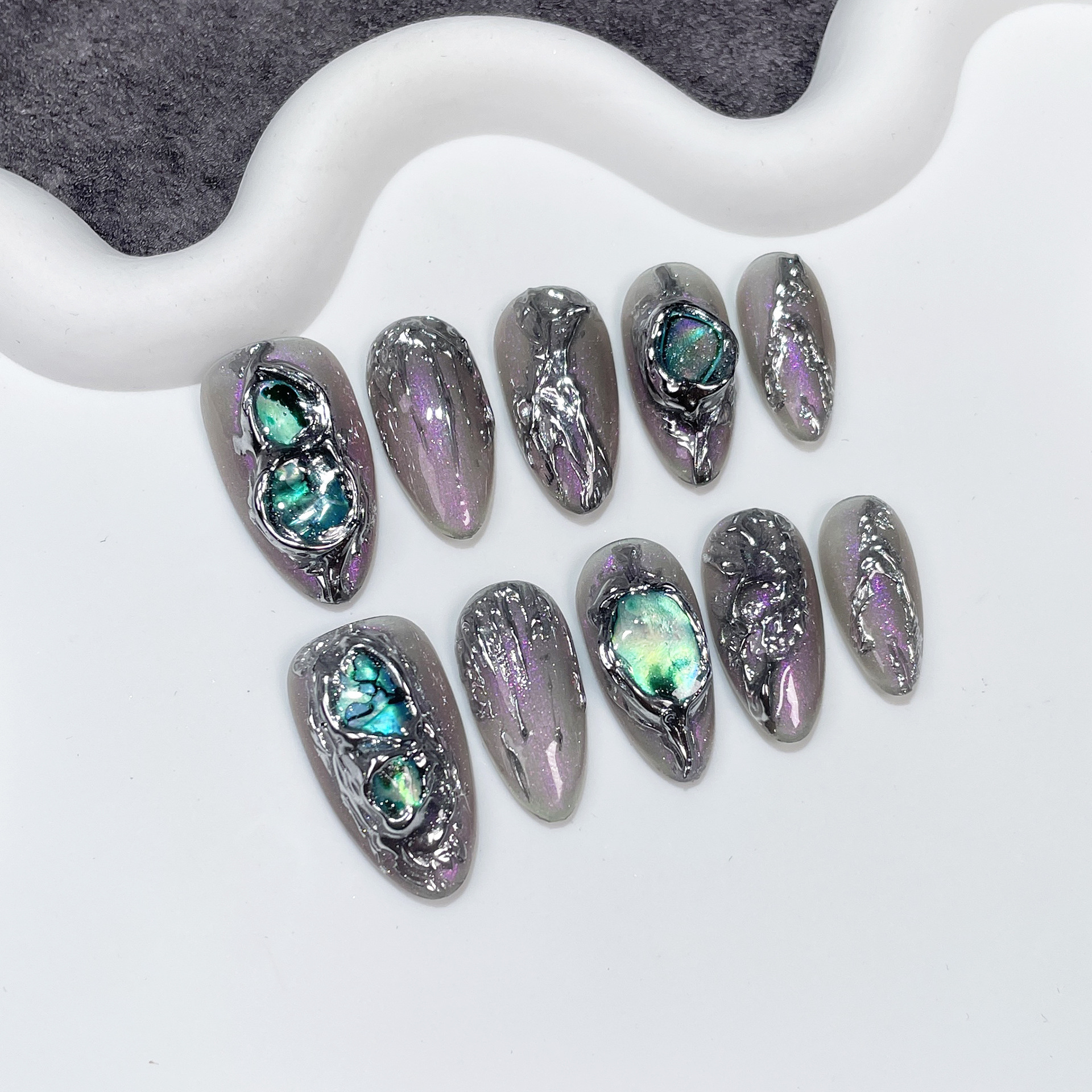 10Pc Hot Cool Press On Nails D - Nail Art Pink recension och pris