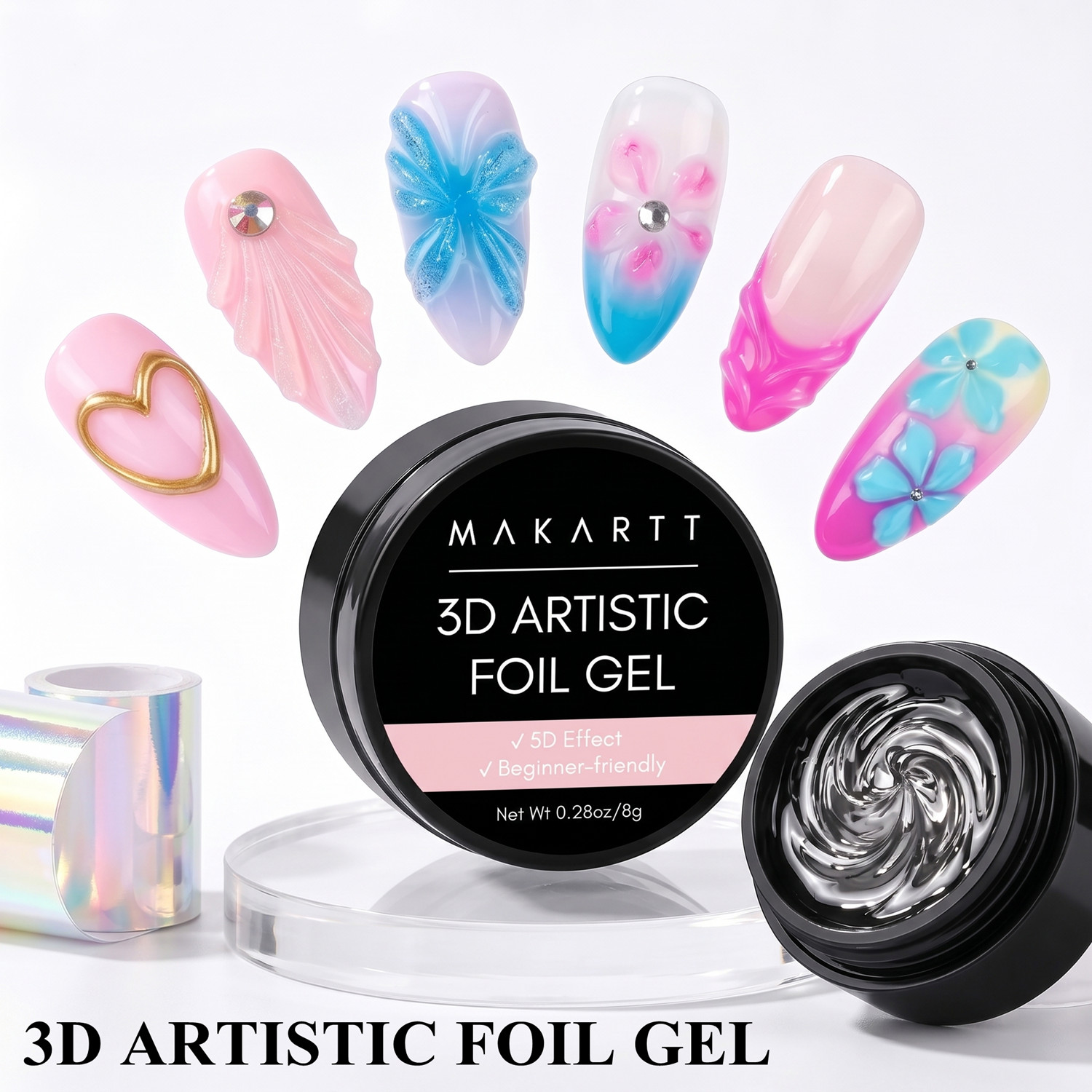 Makartt 3D Nail Gel 8ml Nail F - Nail Foil Transfer recension och pris