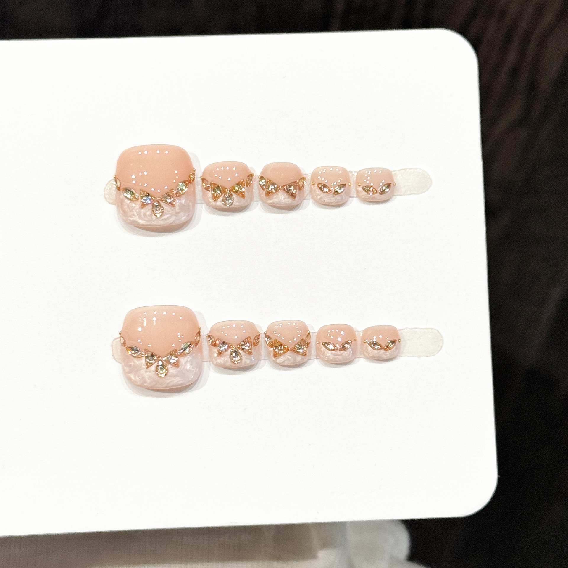 10pcs Handmade Pressed Foot Na - Nail Art Pink recension och pris