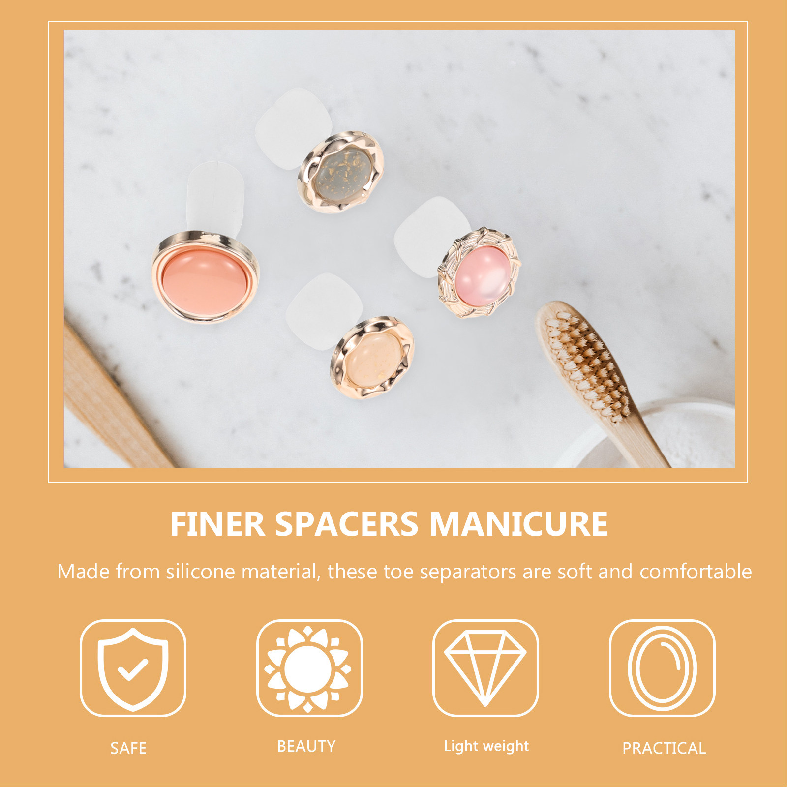 8Pcs Silicone Nail Separators  - Nail Art For Men recension och pris