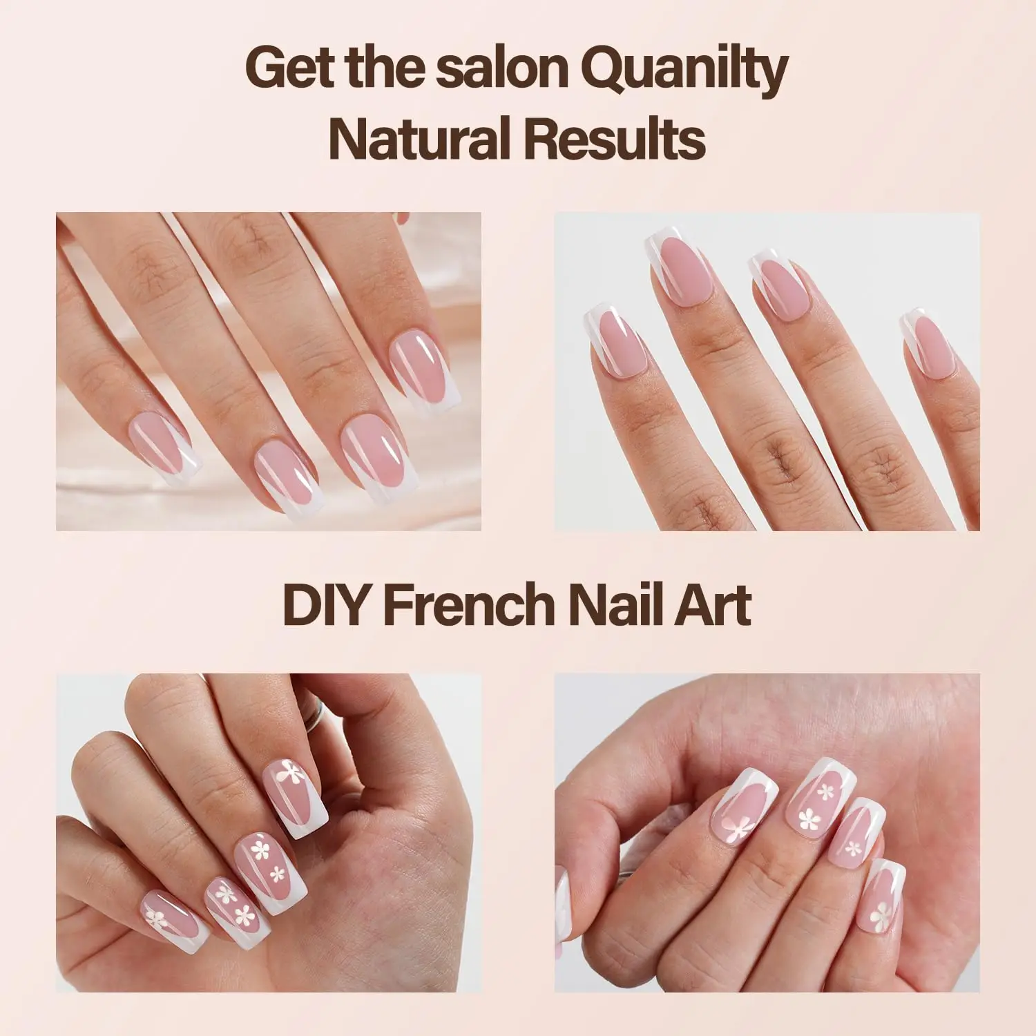 Deep French Gel Nail Tips, 150 - Nail Art Pink Soft recension och pris