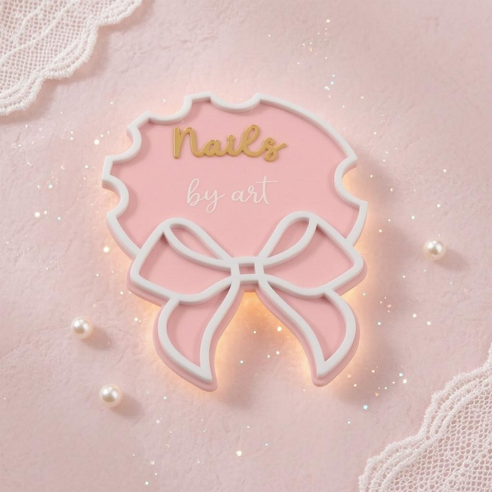 Nail Art Sign Pink Ribbon Bow  - Nail Art Pink recension och pris