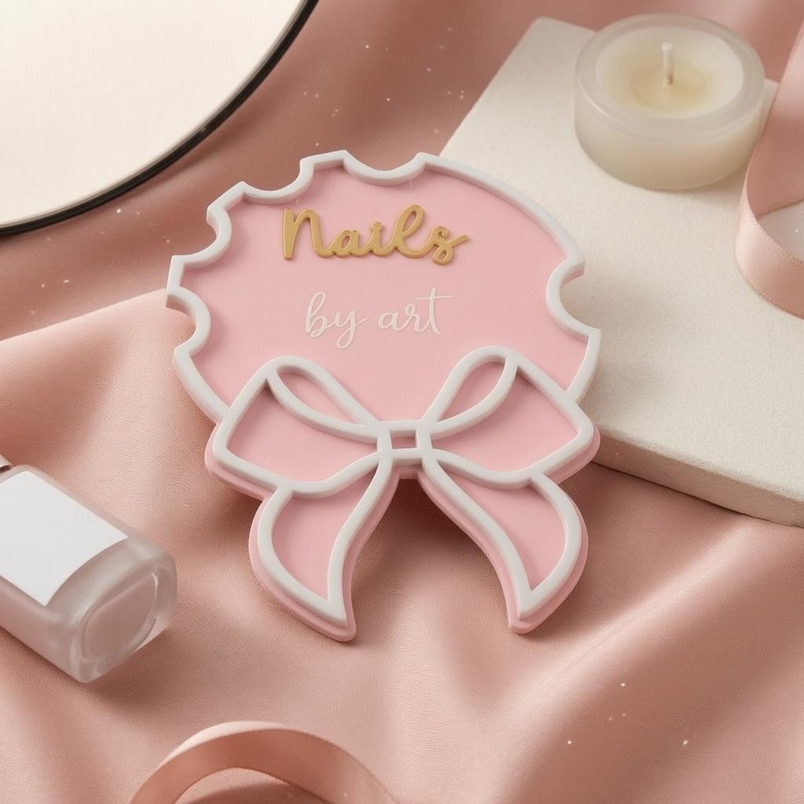 Nail Art Sign Pink Ribbon Bow  - Nail Art Pink recension och pris