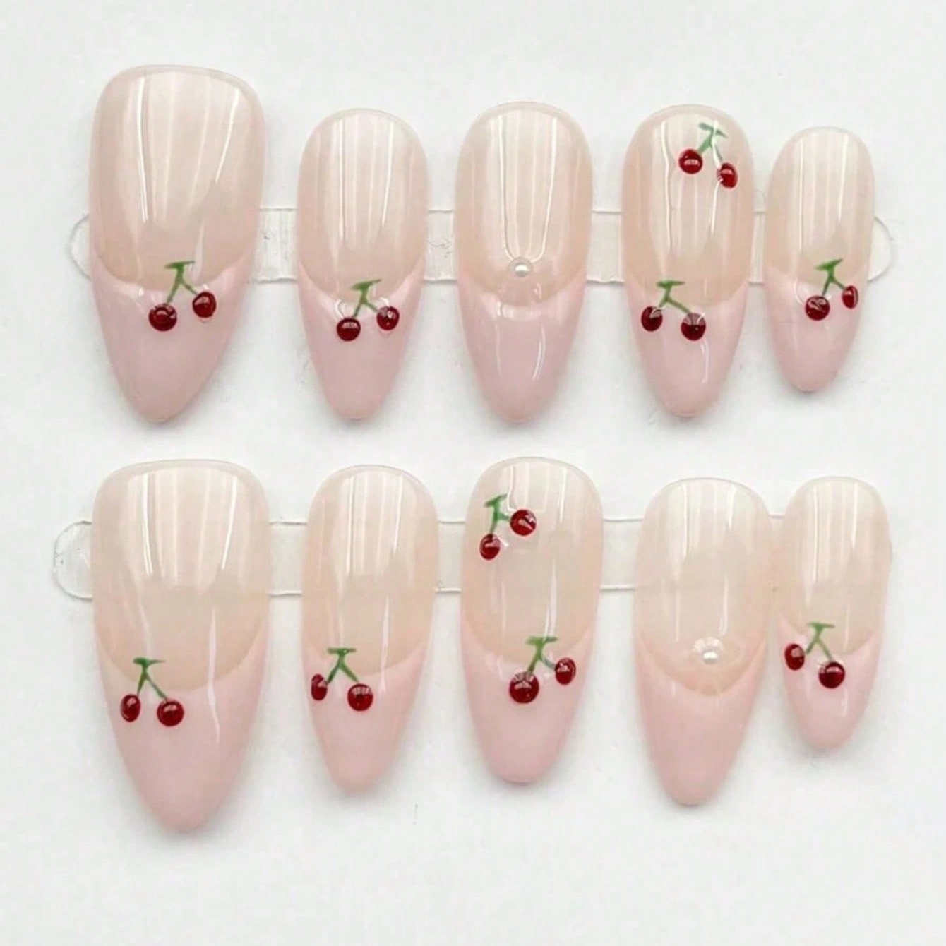 10pcs Medium Almond Nude Pink  - Nail Art Pink recension och pris