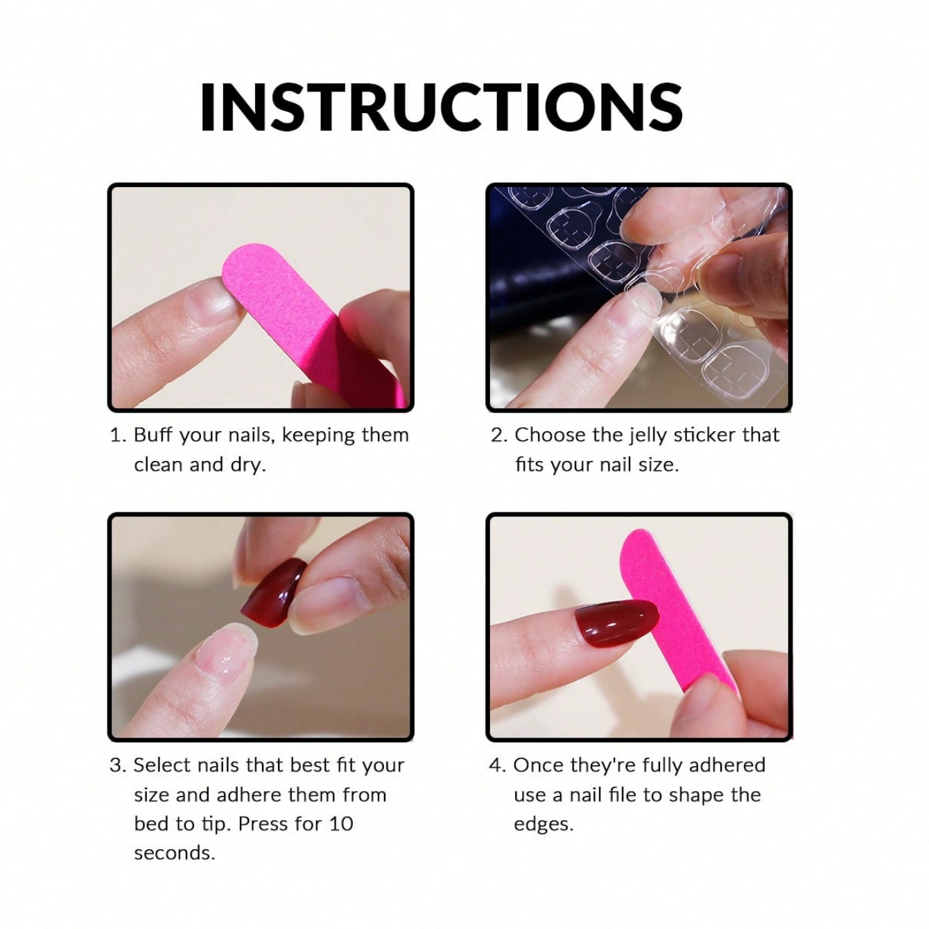 10pcs Medium Almond Nude Pink  - Nail Art Pink recension och pris