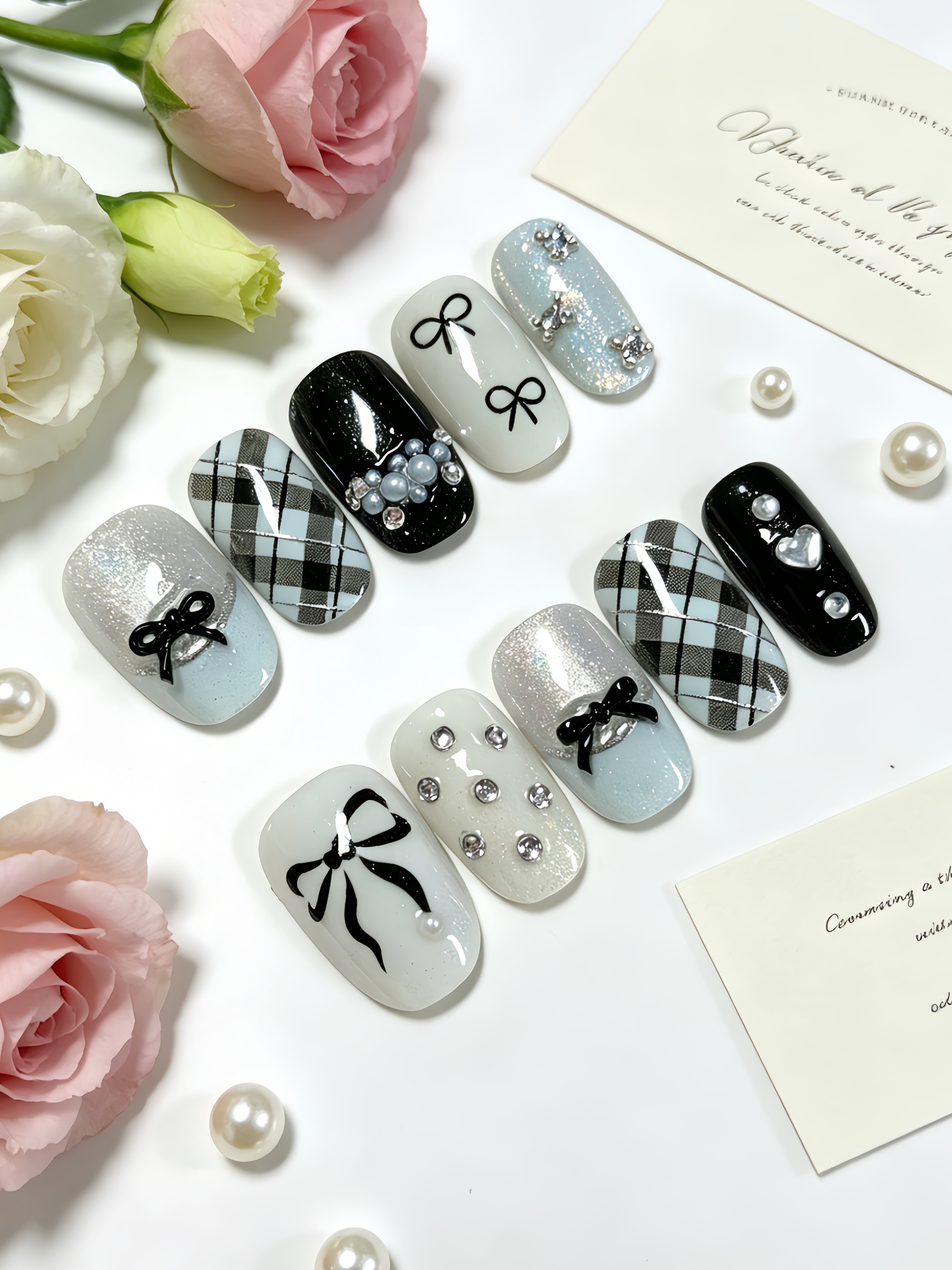 10 Short Oval-Shaped Press-On  - Nail Art French Nails recension och pris