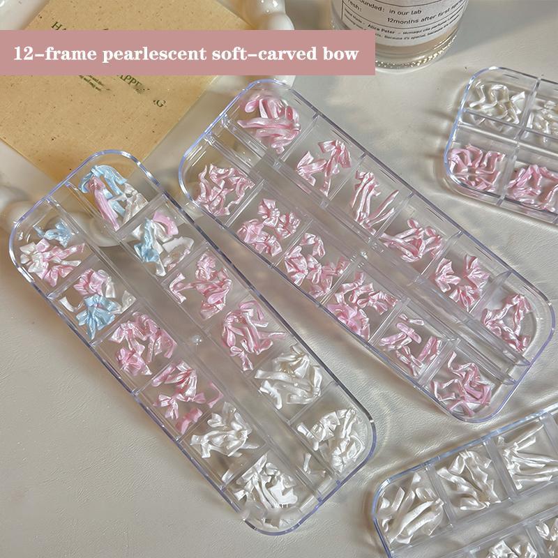 Satin Bow Nail Art Accessories - Nail Art Pink Soft recension och pris