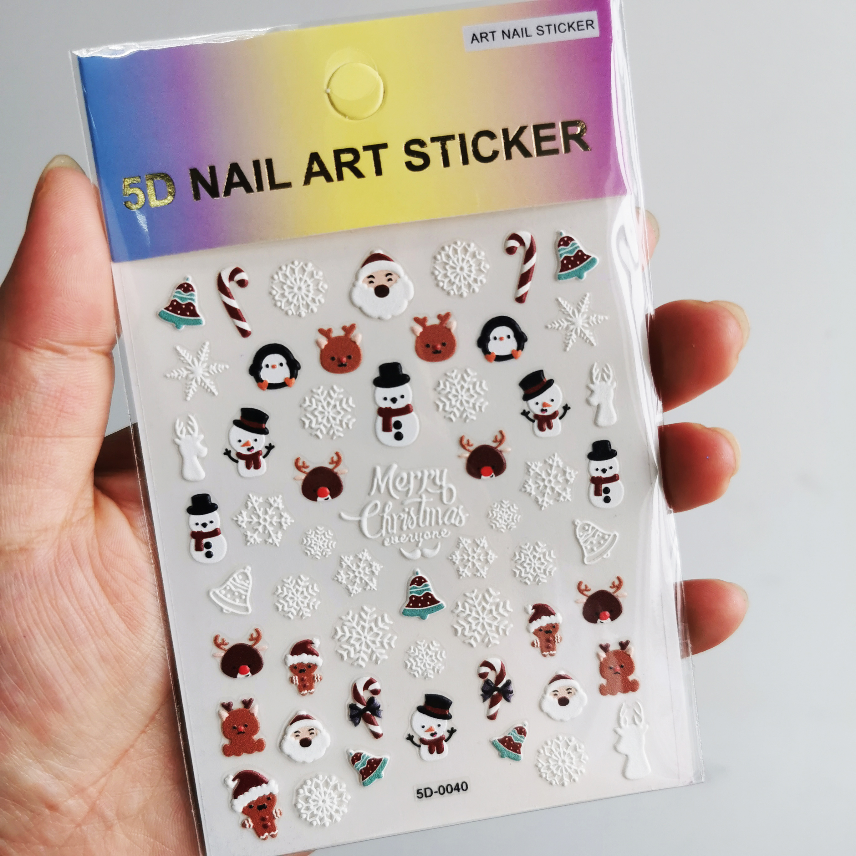 5D Embossed Snowflake Christma - Nail Art For Men recension och pris