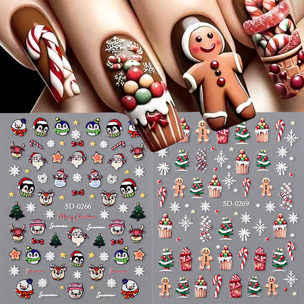 1pc Christmas 5D Gingerbread M - Nail Art For Men recension och pris