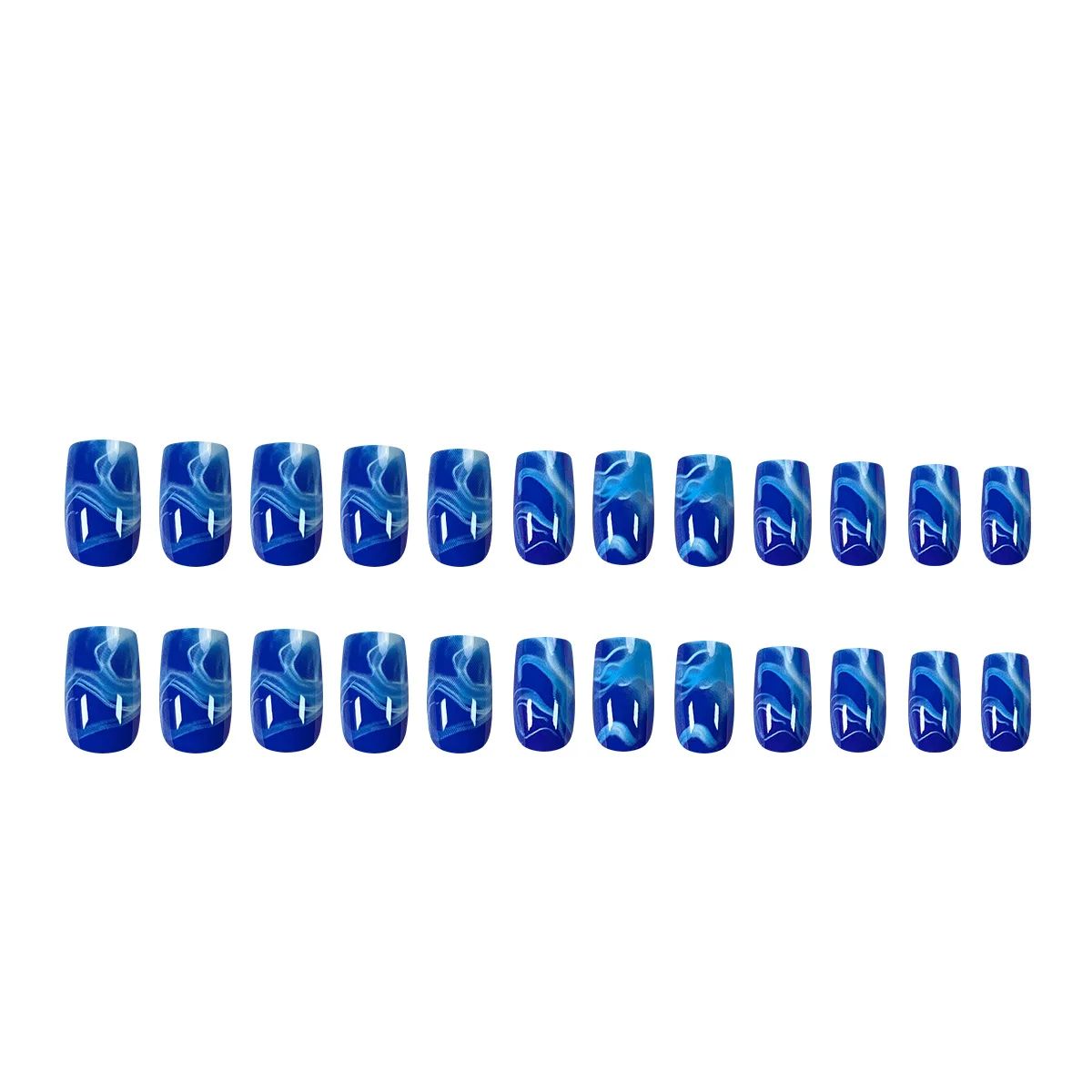 24Pc Blue Ocean Fake Nails Sho - Nail Art Pink recension och pris