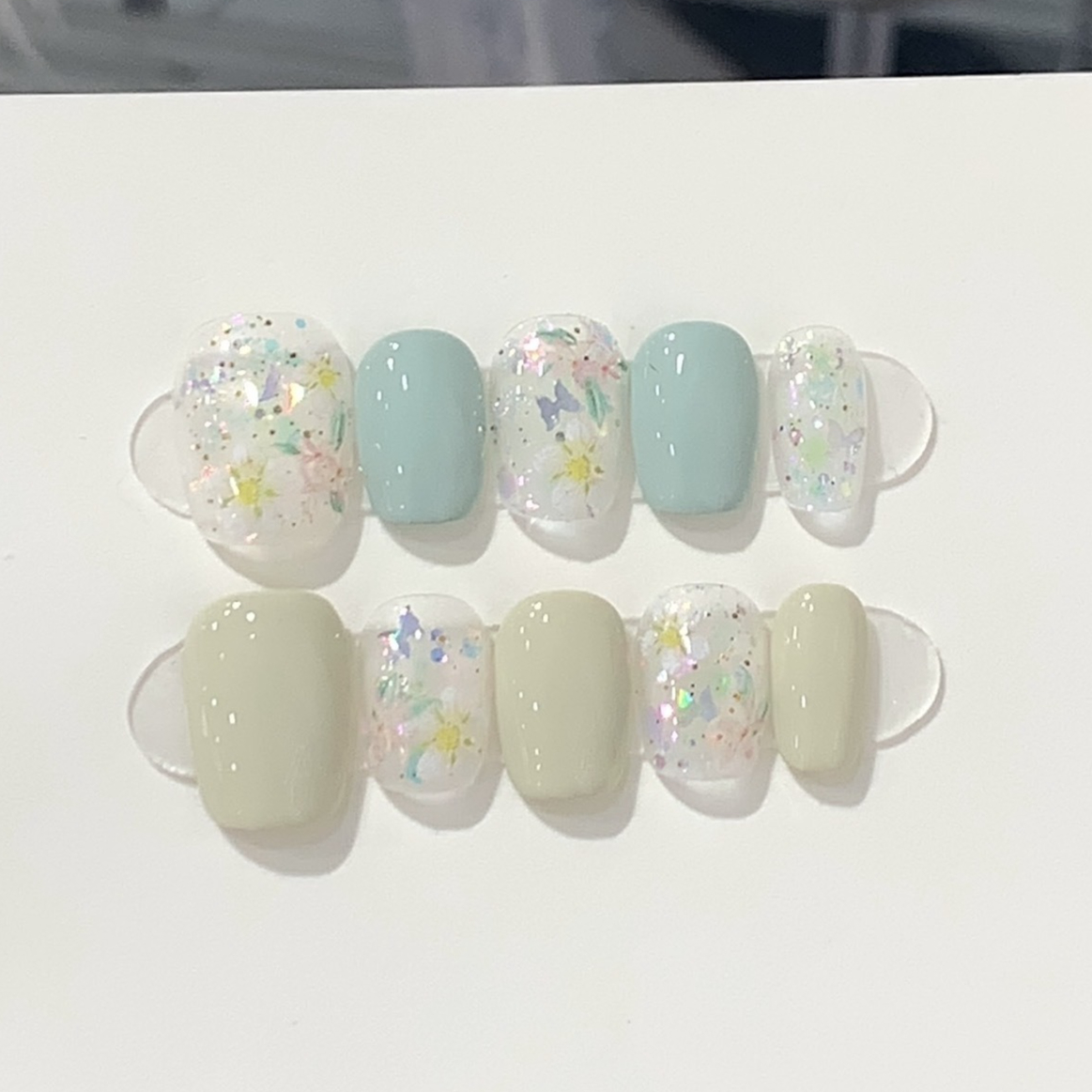 10Pcs Short Handmade Press On  - Nail Art Pink recension och pris