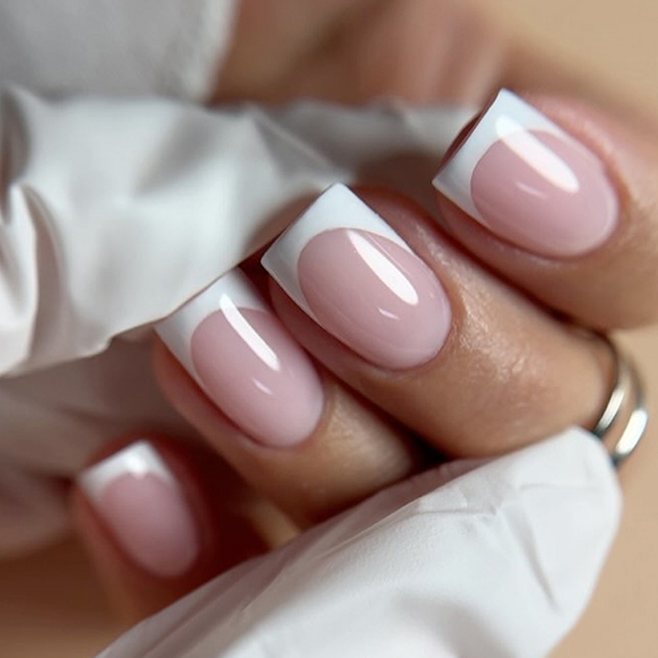 24pcs Simple White French Pres - Nail Art Pink recension och pris