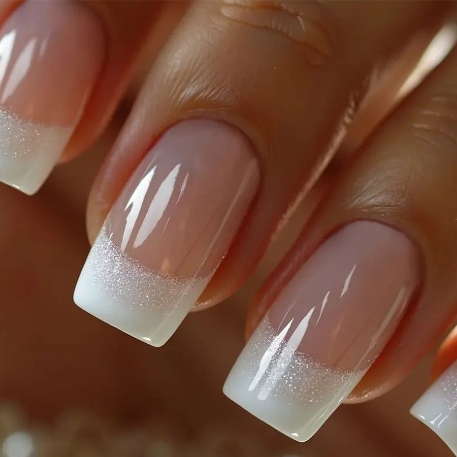 24pcs/set Medium Square fake n - Nail Art French Nails recension och pris