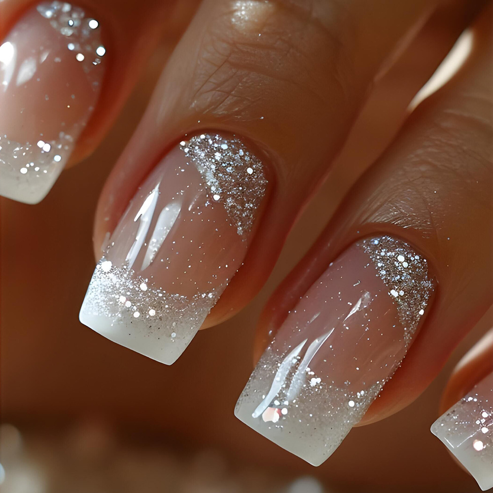 24pcs/set Medium Square fake n - Nail Art French Nails recension och pris