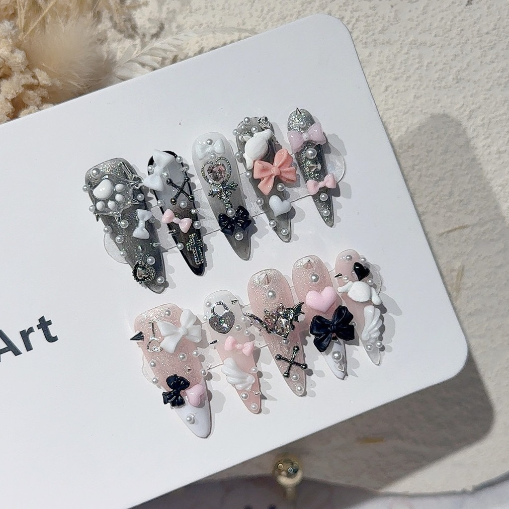 Jirai Y2K Spice Girl Black Pin - Nail Art Pink recension och pris