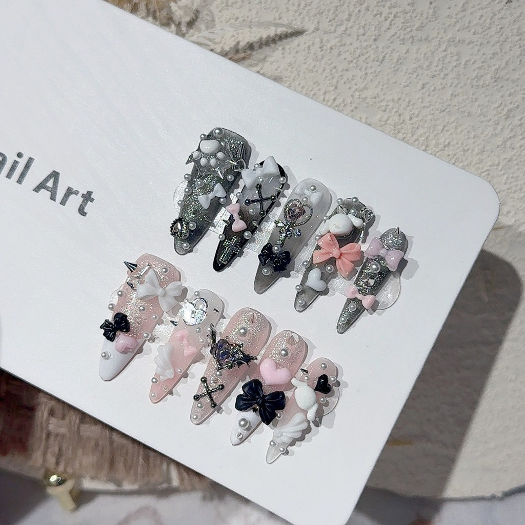 Jirai Y2K Spice Girl Black Pin - Nail Art Pink recension och pris