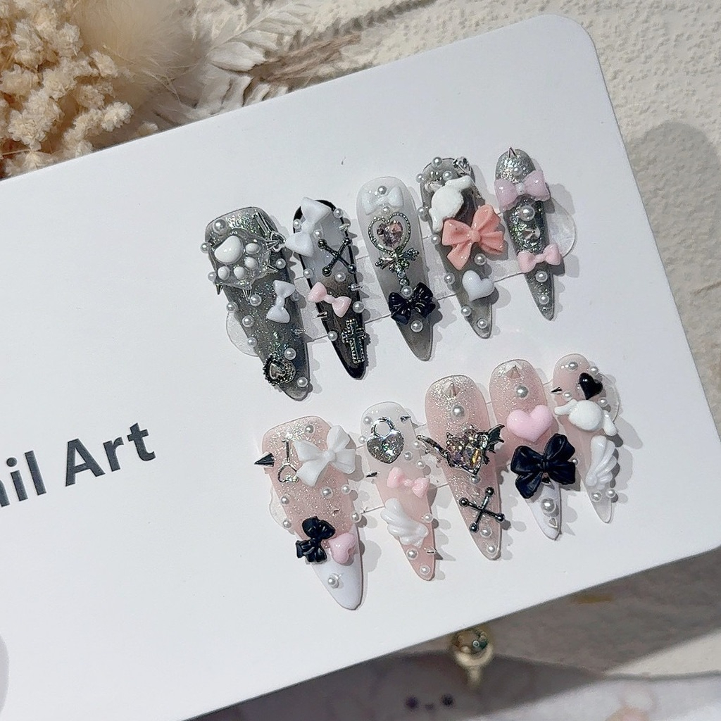 Jirai Y2K Spice Girl Black Pin - Nail Art Pink recension och pris