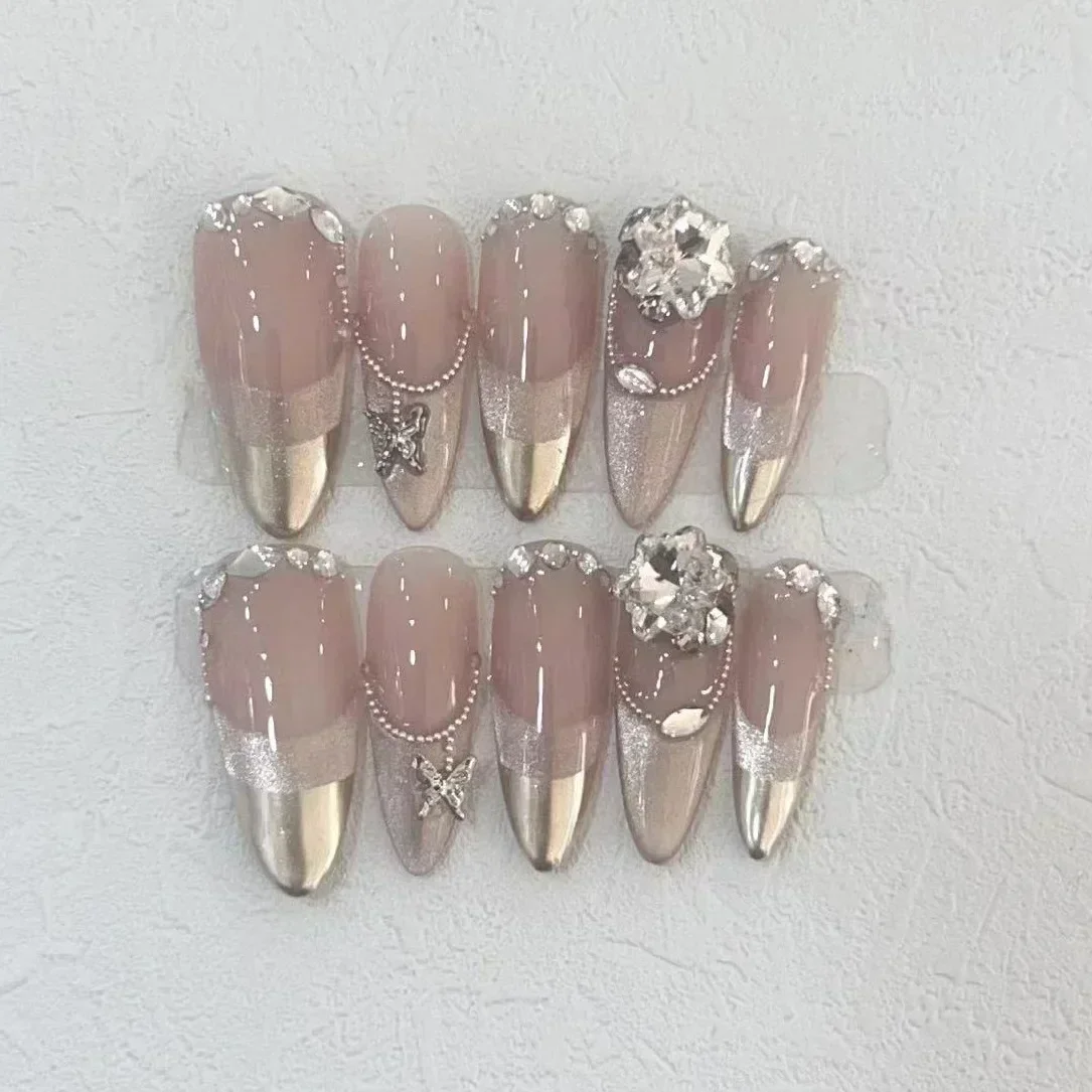 10Pcs Handmade Press on Nails  - Nail Art Pink recension och pris