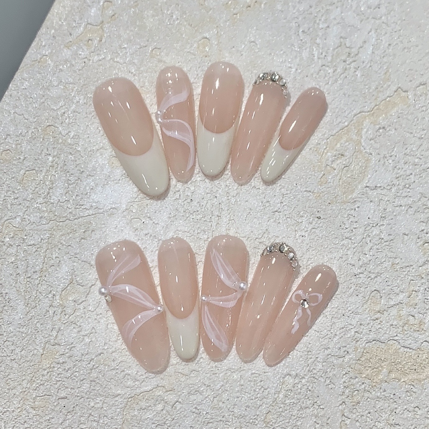 10Pcs Handmade Press on Nails  - Nail Art Pink recension och pris