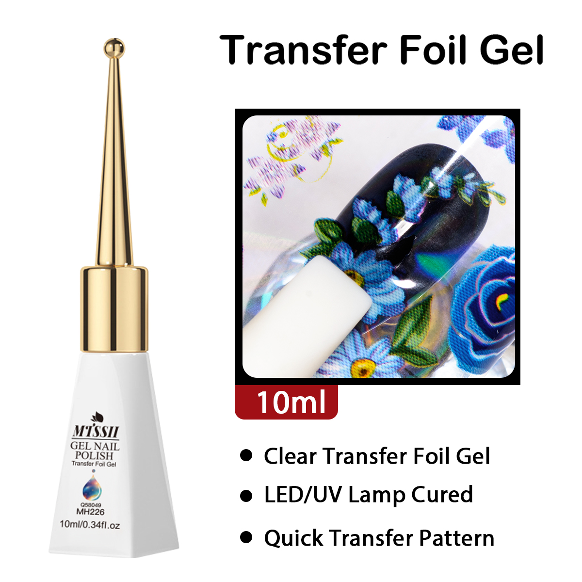10ml Transfer Foil Gel Nail Po - Nail Foil Transfer recension och pris