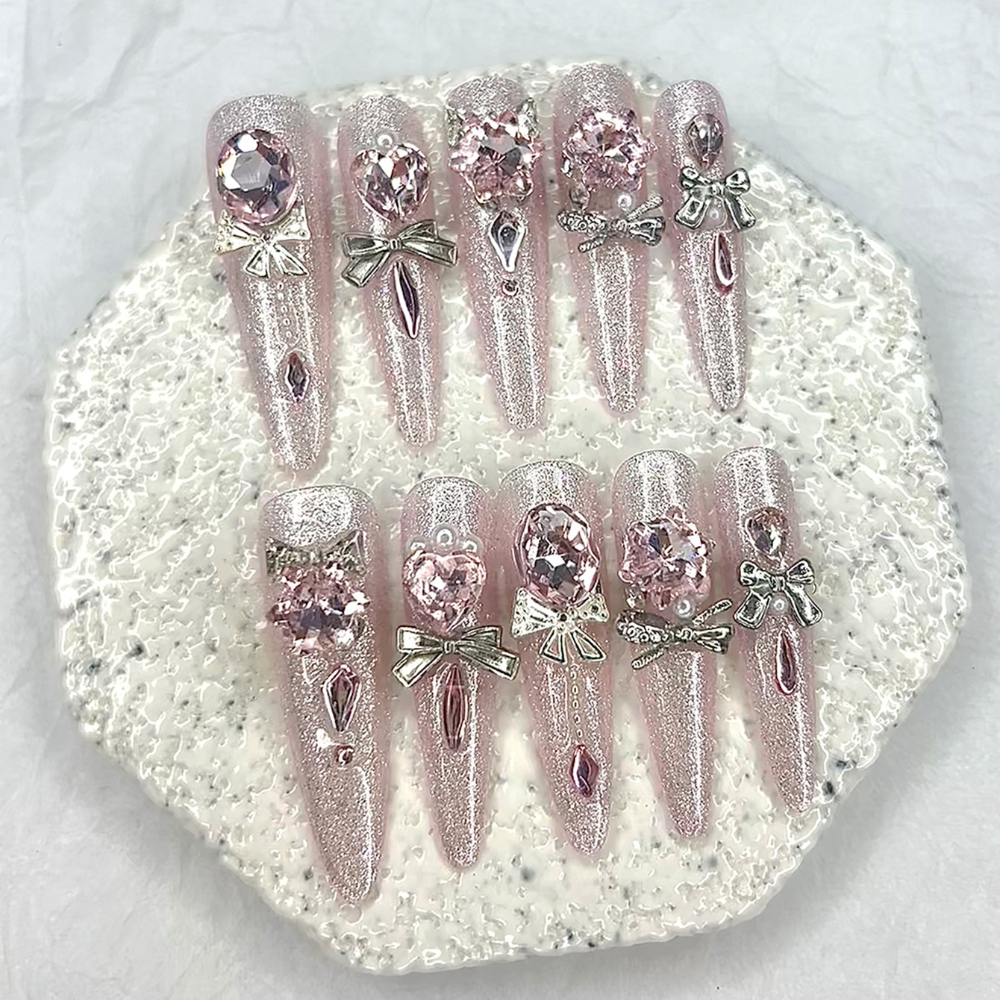 Luxury Pink Cat Eye Glitter St - Nail Art Pink recension och pris