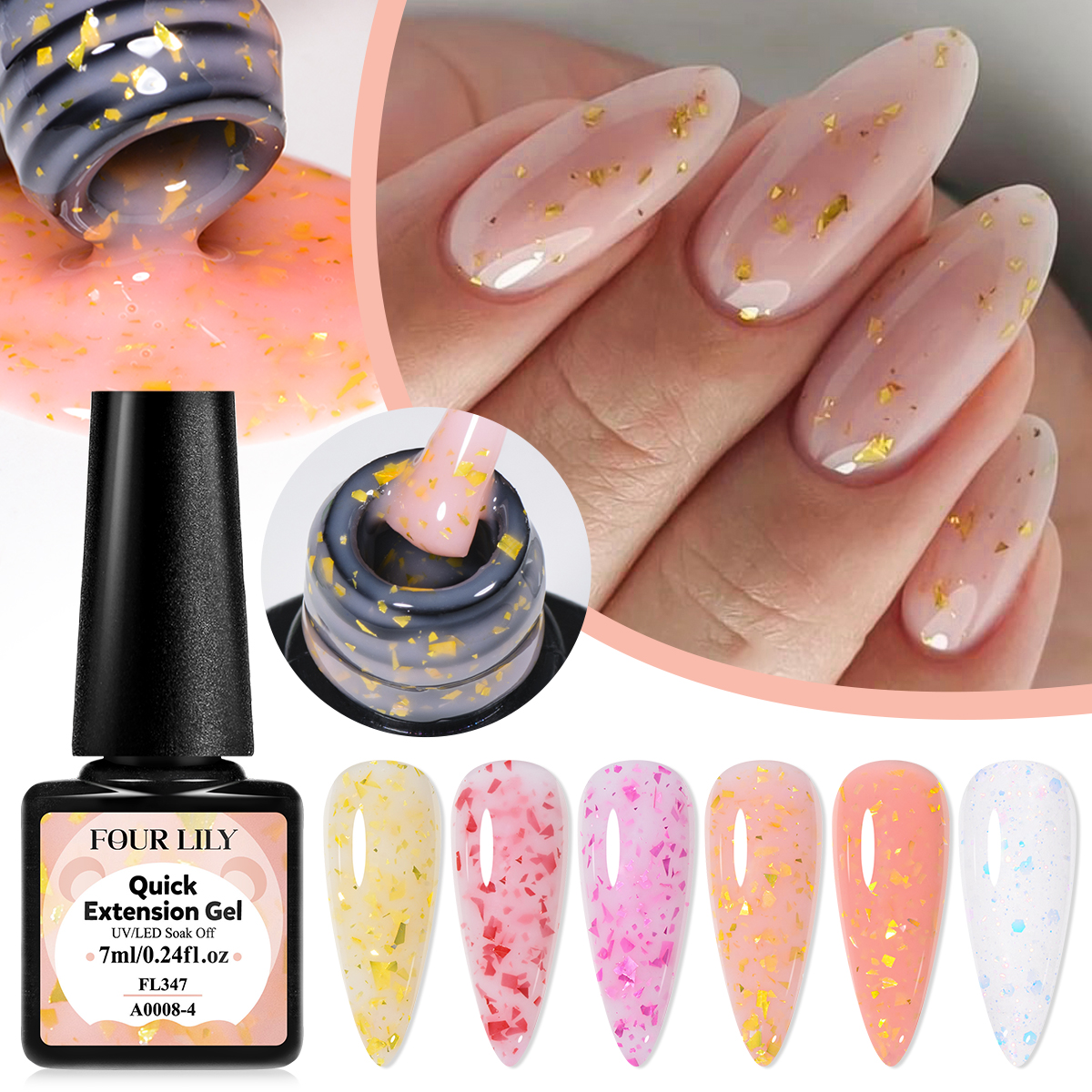 7ml 6 Colors Glitter Quick Ext - Nail Foil Transfer recension och pris