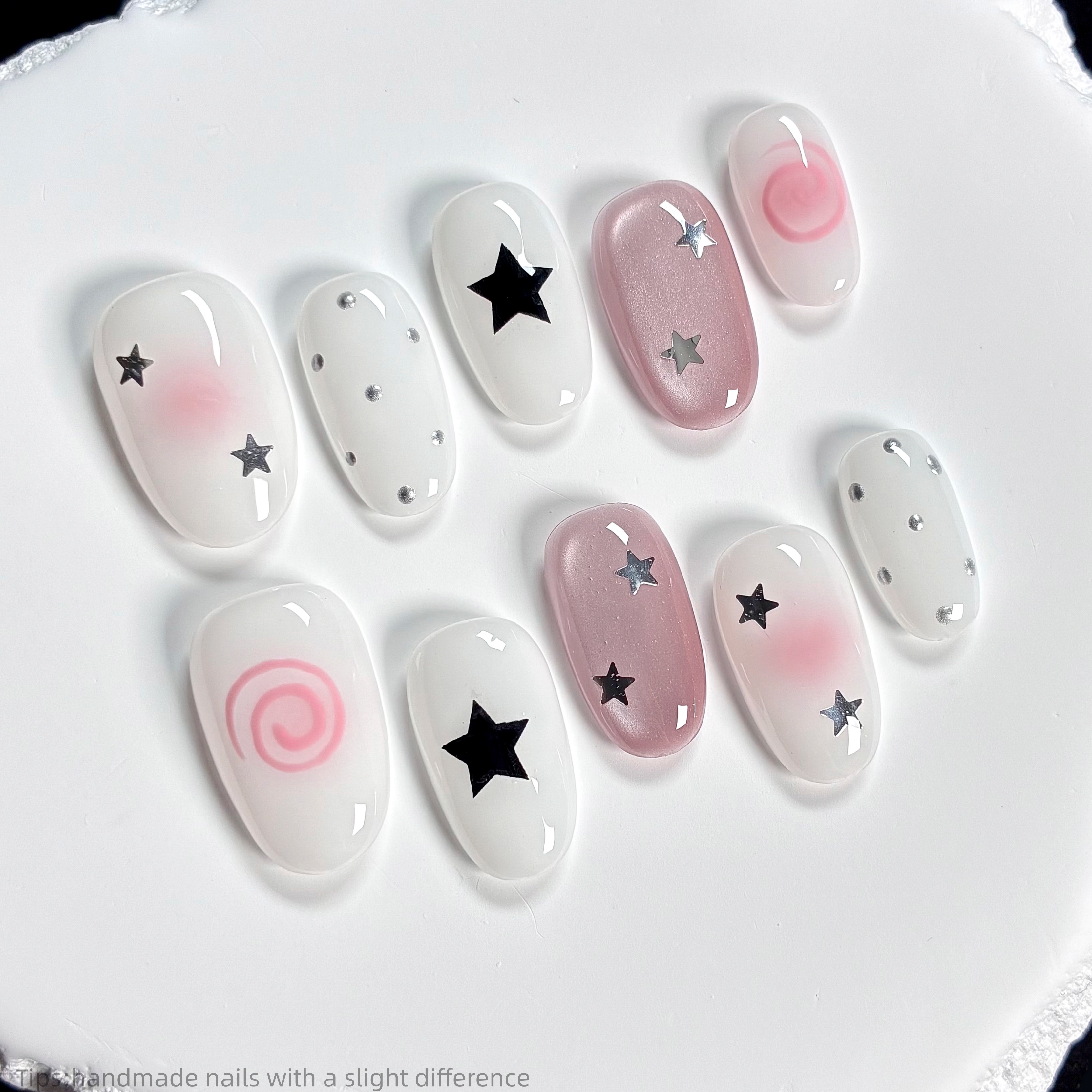 10pcs handmade pink press on n - Nail Art Pink recension och pris