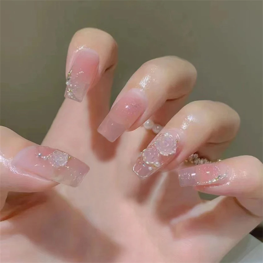 24Pcs/Set Fake Nails Art Bow P - Nail Art French Nails recension och pris