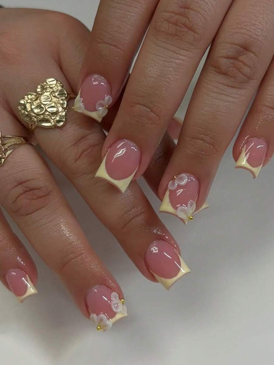 24pcs Reusable Press-On Nails  - Nail Art French Nails recension och pris