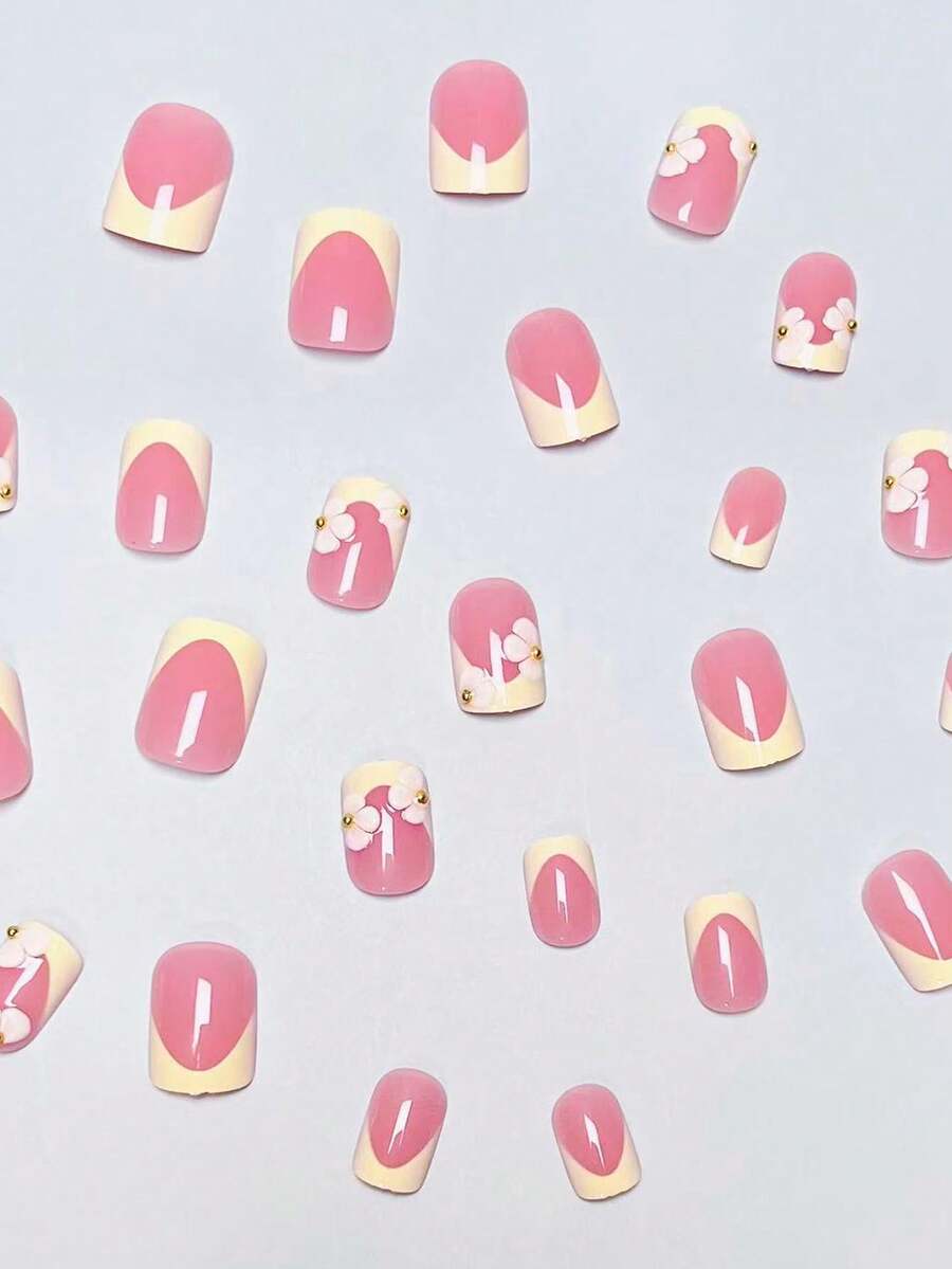 24pcs Reusable Press-On Nails  - Nail Art French Nails recension och pris