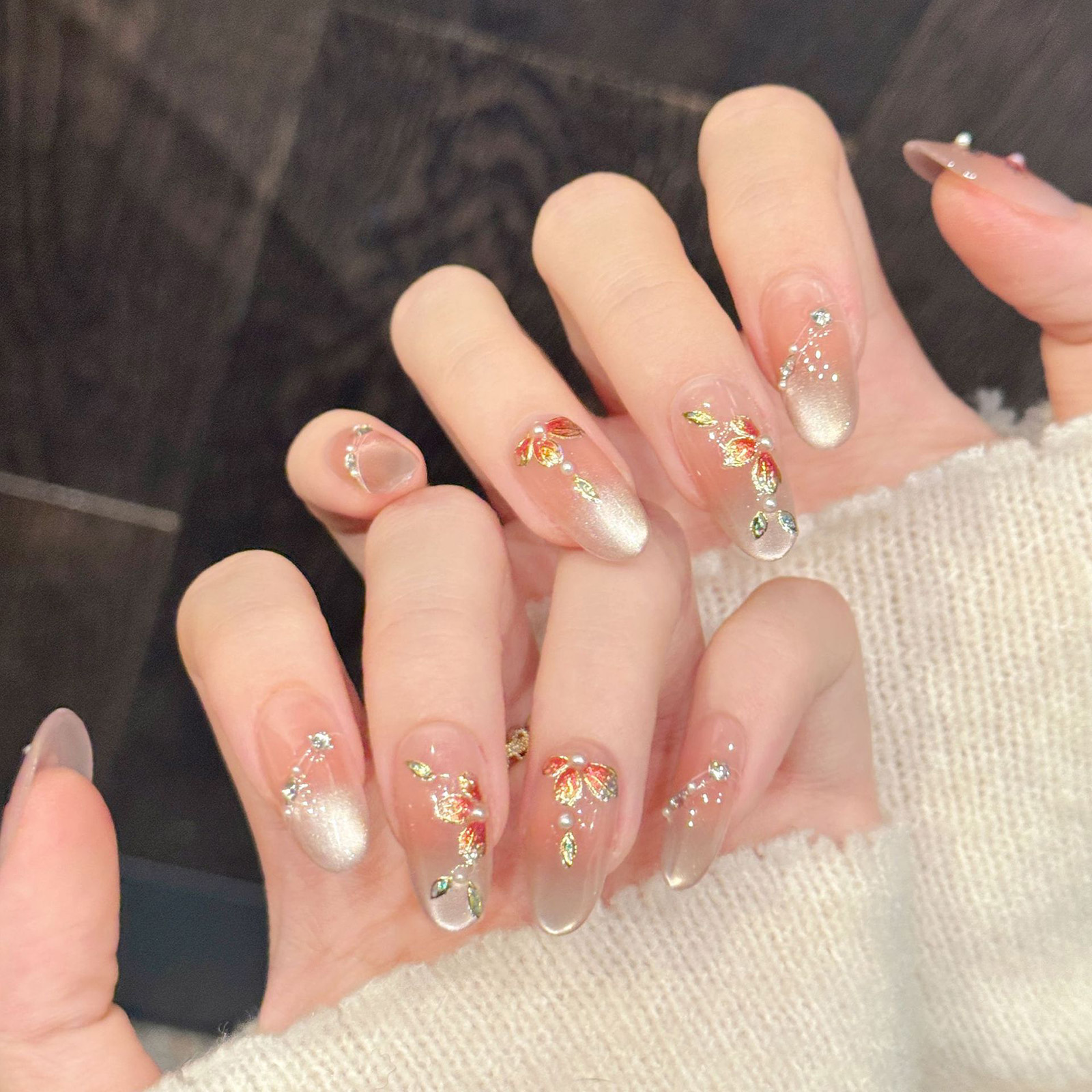 10pcs Handmade Fake Nails Pres - Nail Art Pink recension och pris