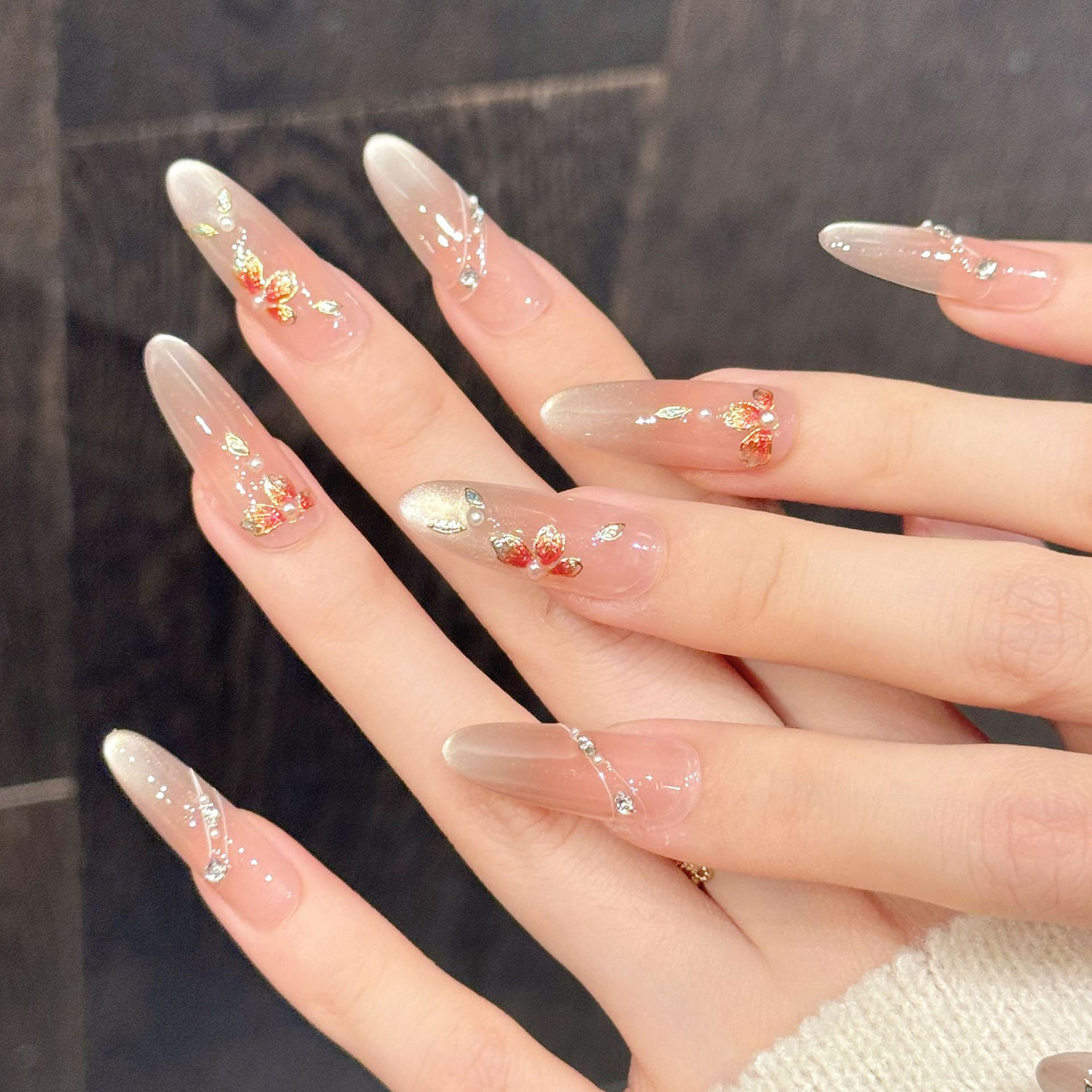 10pcs Handmade Fake Nails Pres - Nail Art Pink recension och pris