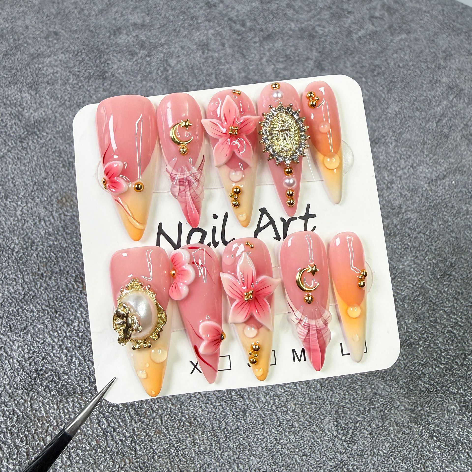 10Pcs Retro Flower Design Fals - Nail Art French Nails recension och pris